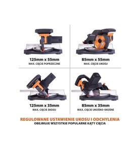 Wielozadaniowa piła ukośna Evolution R210CMS z tarczą RAGE 210mm WERSJA PLUS