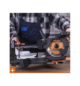 Wielozadaniowa piła ukośna z prowadnicami EVOLUTION R255SMS PLUS z tarczą 255mm