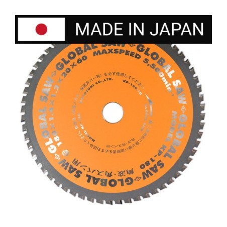 Piła tarczowa do cięcia cienkiej stali GLOBAL SAW 180 x 1.4/1.2 x 20mm / 60z CERMET JAPAN