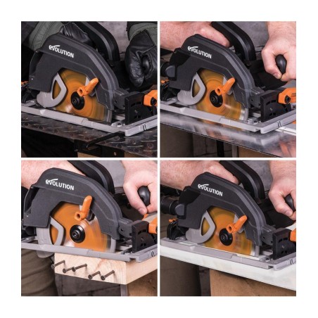 Pilarka wielozadaniowa EVOLUTION R185CCSX z tarczą o średnicy 185mm/16z z prowadnicami