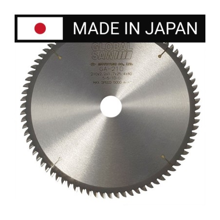 Piła tarczowa do cięcia aluminium GLOBAL SAW 210 x 2.2/1.7 x 25.4mm / 80z CERMET JAPAN