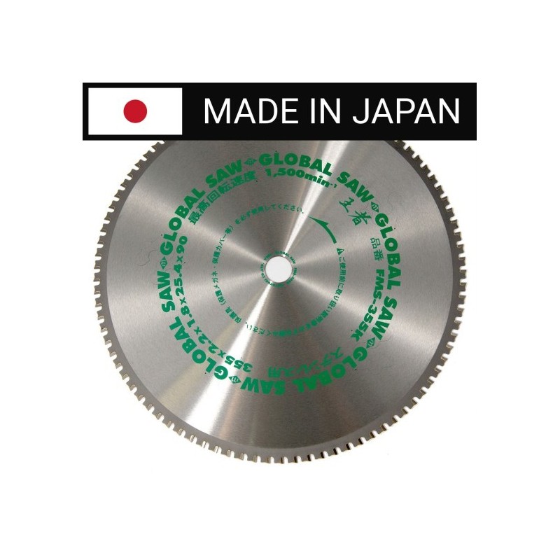 Piła tarczowa do cięcia stali nierdzewnej GLOBAL SAW 355 x 2.1/1.8 x 25.4mm / 90z CERMET JAPAN