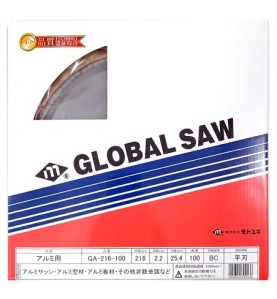 Piła tarczowa do cięcia aluminium GLOBAL SAW 216 x 2.2/1.7 x 25.4mm / 100z CERMET JAPAN