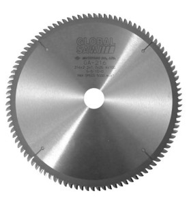 Piła tarczowa do cięcia aluminium GLOBAL SAW 216 x 2.2/1.7 x 25.4mm / 100z CERMET JAPAN