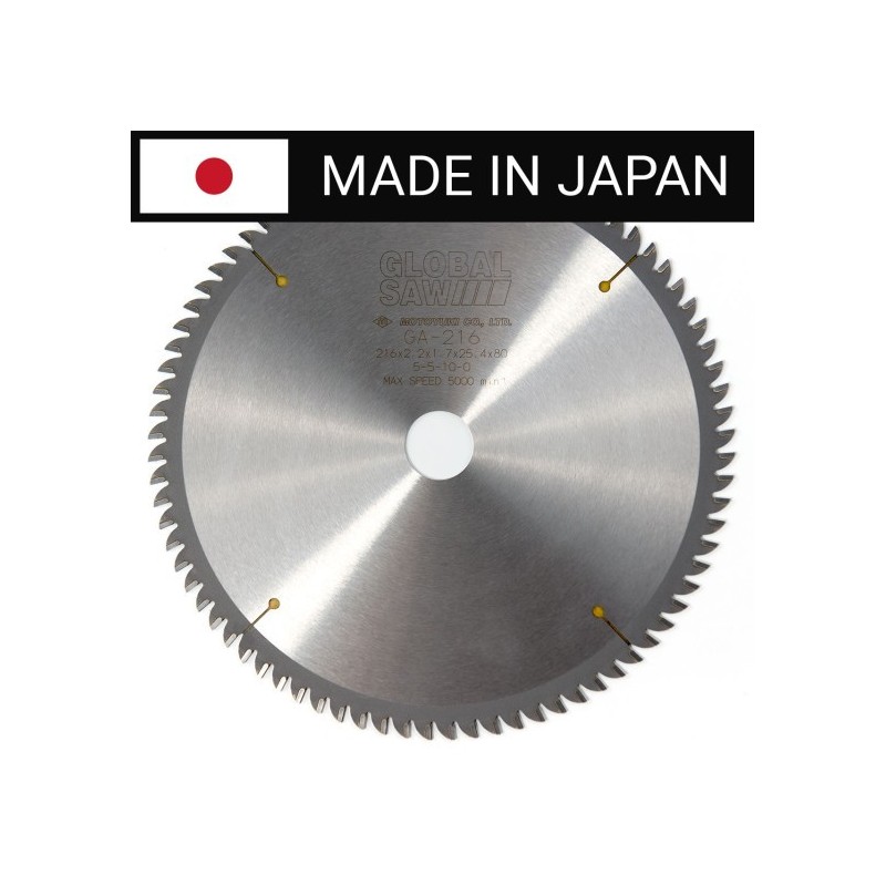 Piła tarczowa do cięcia aluminium GLOBAL SAW 216 x 2.2/1.7 x 25.4mm / 100z CERMET JAPAN