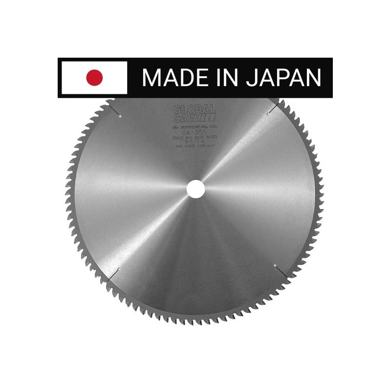 Piła tarczowa do cięcia aluminium GLOBAL SAW 355 x 2.8/2.2 x 25.4mm / 100z CERMET JAPAN