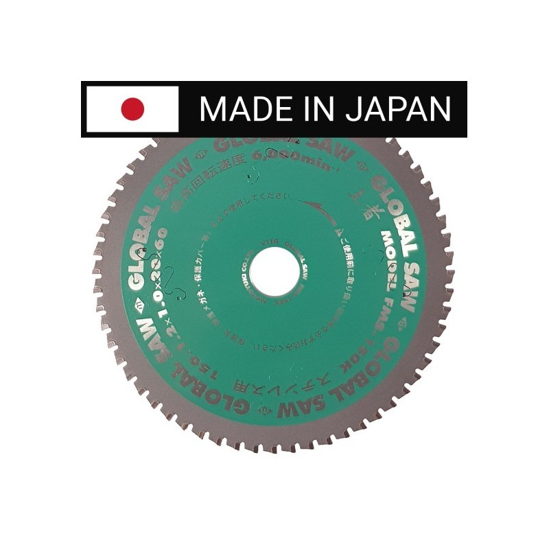Piła tarczowa do cięcia stali nierdzewnej GLOBAL SAW 150 x 1.2/1.0 x 20mm / 60z CERMET JAPAN