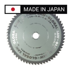 Piła tarczowa do cięcia aluminium GLOBAL SAW 190 x 2,0/1,6 x 20mm / 60z CERMET JAPAN