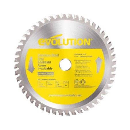 Piła widiowa TCT do cięcia stali nierdzewnej Evolution 180mm / 48z do pilarek