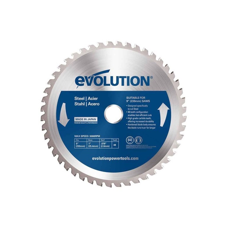 Piła widiowa TCT do cięcia stali Evolution 230mm / 48z do pilarek