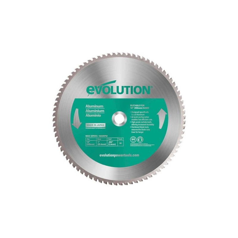 Piła widiowa TCT do cięcia aluminium Evolution 355mm / 80z