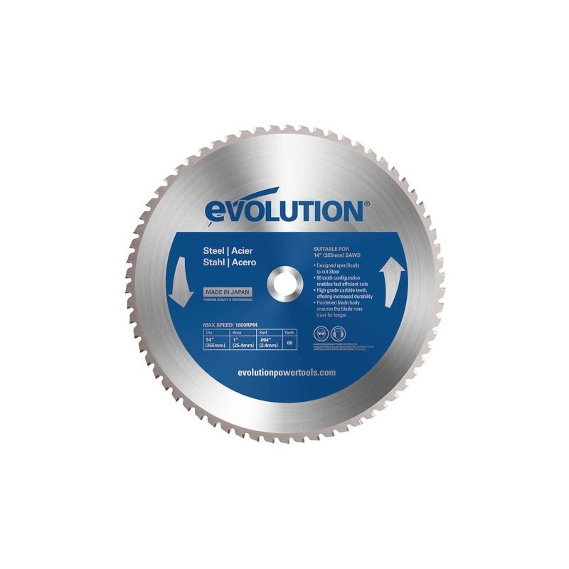 Piła widiowa TCT do cięcia stali Evolution 355mm / 66z