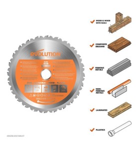 Piła widiowa TCT wielozadaniowa Evolution RAGE 210mm / 24z do pił ukośnych