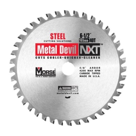 Piła widiowa TCT do cięcia stali MetalDevil NXT 165mm 40z, otwór 5/8" (CSM65040NSC)