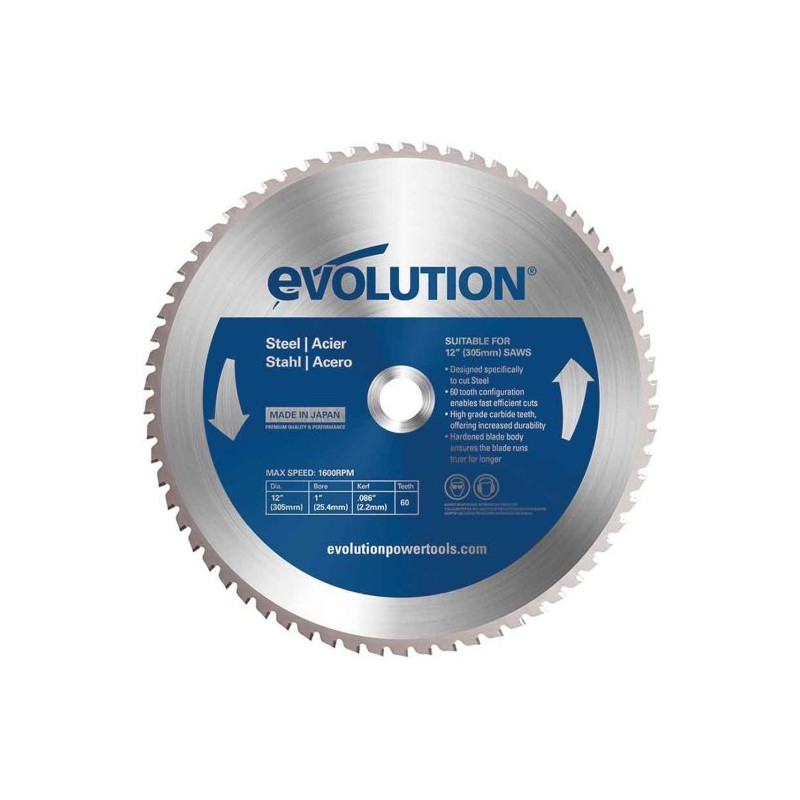 Piła widiowa TCT do cięcia stali Evolution 305mm / 60z