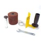 Adapter do satynowania GLOB SYSTEM ALU-04 + ściernica walcowa 100x100x19 Adapter do satynowania GLOB SYSTEM ALU-04 + ściernica walcowa 100x100x19