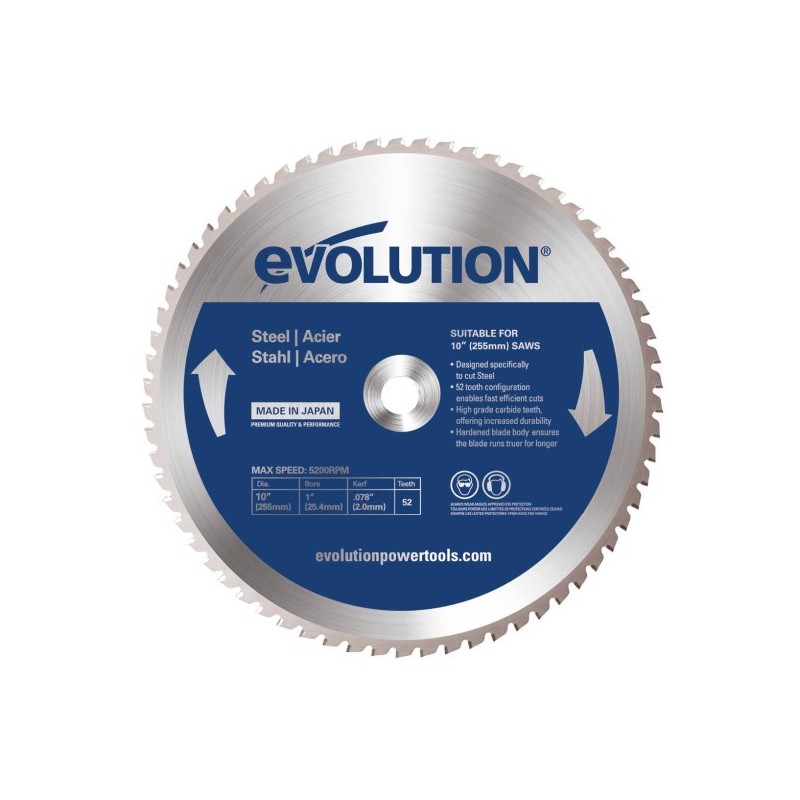 Piła widiowa TCT do cięcia stali Evolution 255mm / 52z