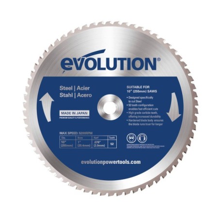 Piła widiowa TCT do cięcia stali Evolution 255mm / 52z