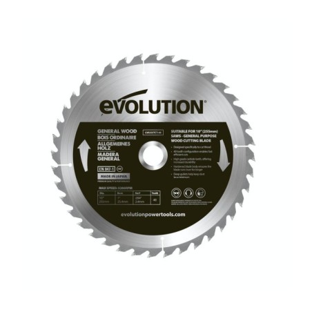 Piła widiowa Evolution do cięcia drewna 255mm / 40z do pił ukośnych