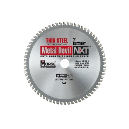 Piła widiowa TCT do cięcia cienkiej stali MetalDevil NXT 178mm 68z, otwór 20mm (CSM768NTSC)