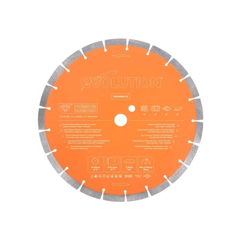 Tarcza diamentowa segmentowa Evolution PD300SEG-CS 300mm PREMIUM Tarcza diamentowa segmentowa Evolution PD300SEG-CS 300mm PREMIUM