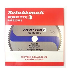 Piła widiowa do cięcia stali Rotabroach Raptor 255mm / 52z CERMET