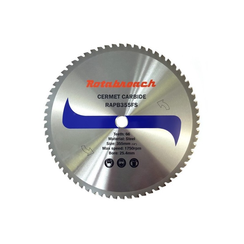 Piła widiowa CERMET do cięcia stali Rotabroach Raptor 355mm / 66z