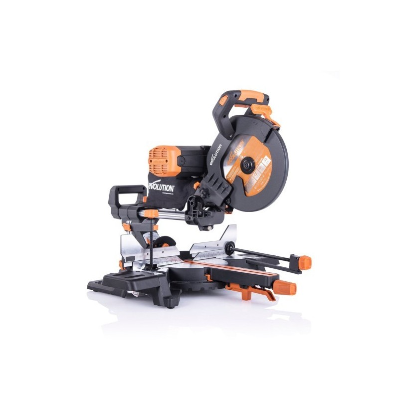 Wielozadaniowa piła ukośna z prowadnicami EVOLUTION R255SMS DB PLUS z tarczą 255mm Wielozadaniowa piła ukośna z prowadnicami EVOLUTION R255SMS DB PLUS z tarczą 255mm