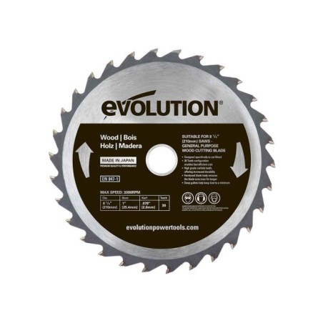 Piła widiowa Evolution do cięcia drewna 210mm / 30z do pił ukośnych