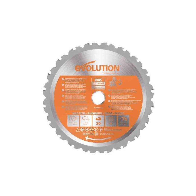 Piła widiowa TCT wielozadaniowa Evolution RAGE 185mm / 20z do pił ukośnych Evolution