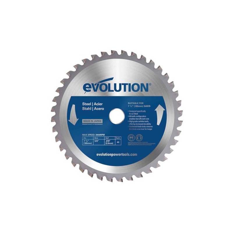 Piła widiowa TCT do cięcia stali Evolution 185mm / 40z do pilarek