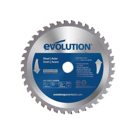 Piła widiowa TCT do cięcia stali Evolution 185mm / 40z do pilarek