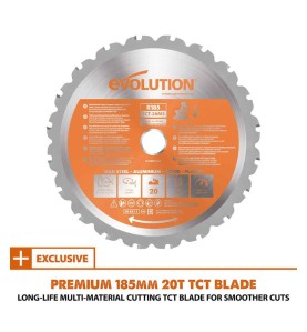 Wielozadaniowa piła ukośna z prowadnicami EVOLUTION R185SMS PLUS z tarczą 185mm