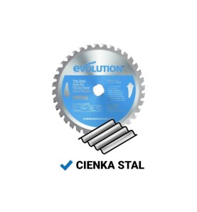 Piła widiowa Evolution TCT do cięcia cienkiej stali 180mm / 68z do pilarek