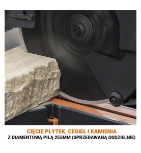 Wielozadaniowa piła ukośna z prowadnicami EVOLUTION R255SMS DB PLUS z dwoma tarczami 255mm (drewno i wielozadaniowa)