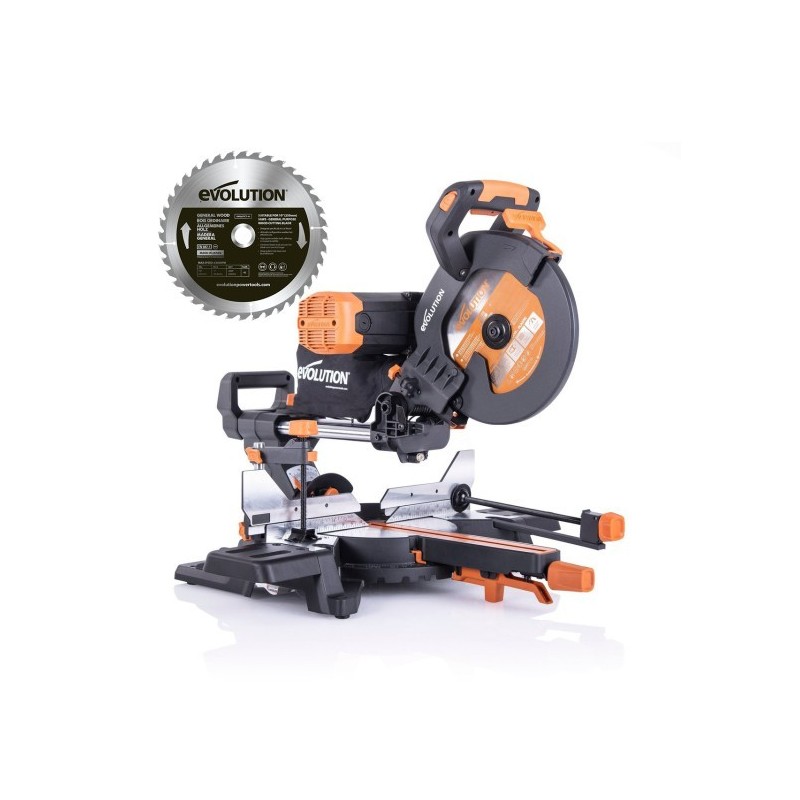 Wielozadaniowa piła ukośna z prowadnicami EVOLUTION R255SMS DB PLUS z dwoma tarczami 255mm (drewno i wielozadaniowa) Wielozadaniowa piła ukośna z prowadnicami EVOLUTION R255SMS DB PLUS z dwoma tarczami 255mm (drewno i wielozadaniowa)