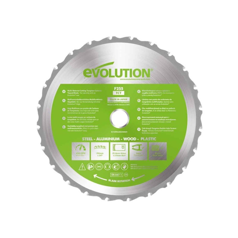 Piła widiowa TCT wielozadaniowa Evolution FURY 255 / 24z