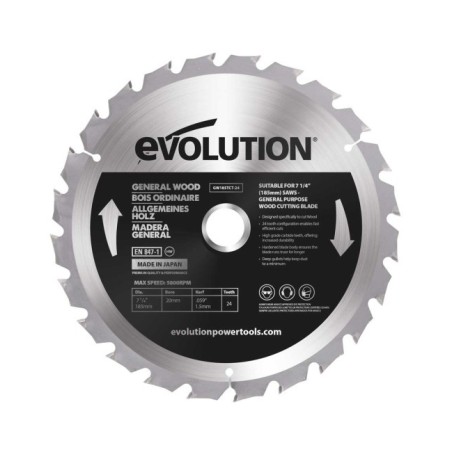 Piła widiowa TCT do cięcia drewna Evolution 185mm / 24z do pił ukośnych
