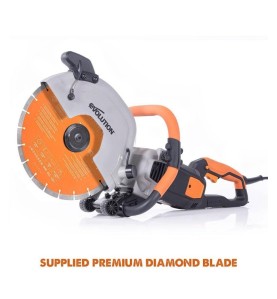 Elektryczna piła do betonu Evolution R300DCT+ z systemem eliminacji pyłu i z tarczą premium 300mm