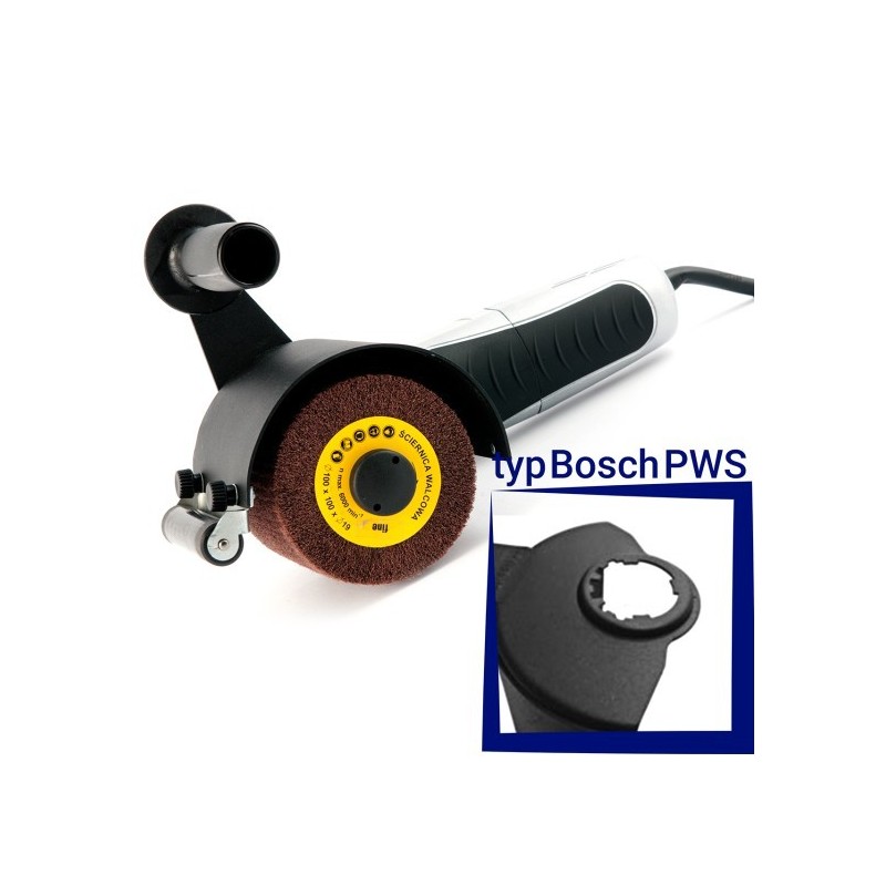 Przystawka GLOB-SYSTEM GS05-09 do satynowania powierzchni płaskich Bosch (PWS) z rolką prowadzącą