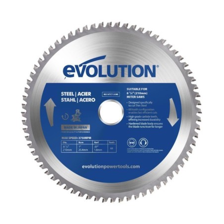 Piła widiowa TCT do cięcia stali Evolution 210mm / 50z do pił ukośnych