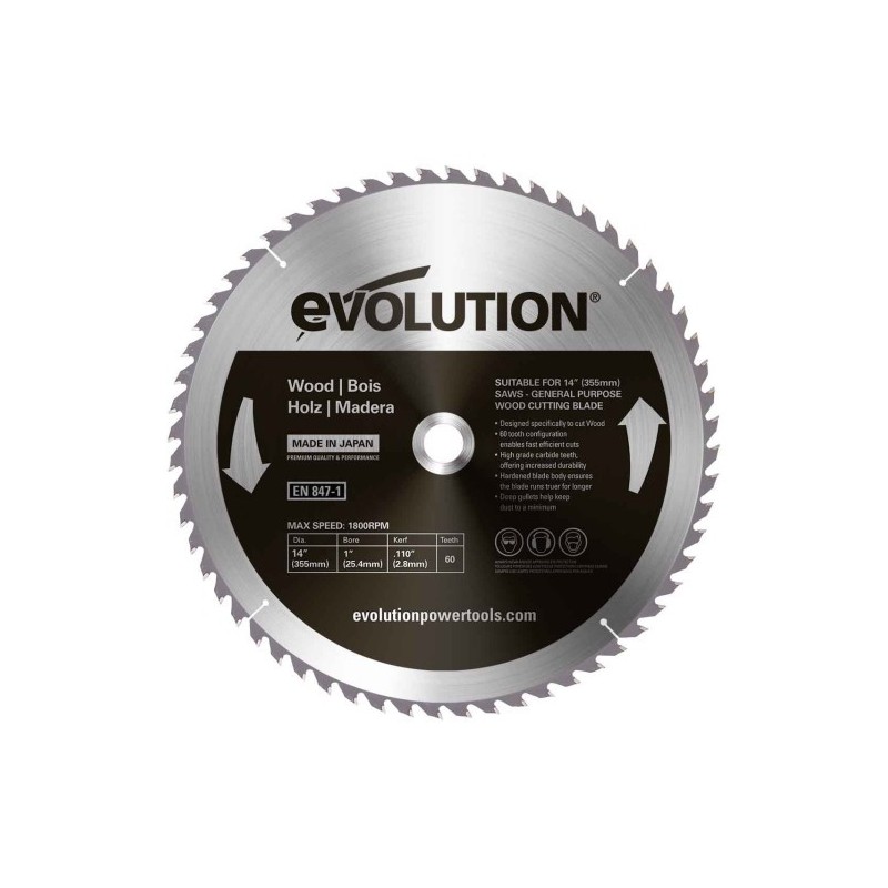 Piła widiowa Evolution do cięcia drewna 355mm / 60z do przecinarek
