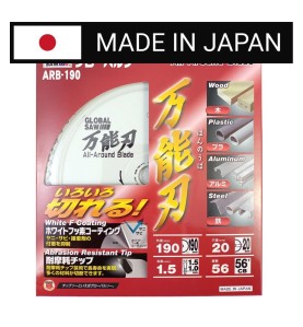 Piła tarczowa do cięcia wielu materiałów GLOBAL SAW 190x1,5/1,0x20mm / 56z JAPAN