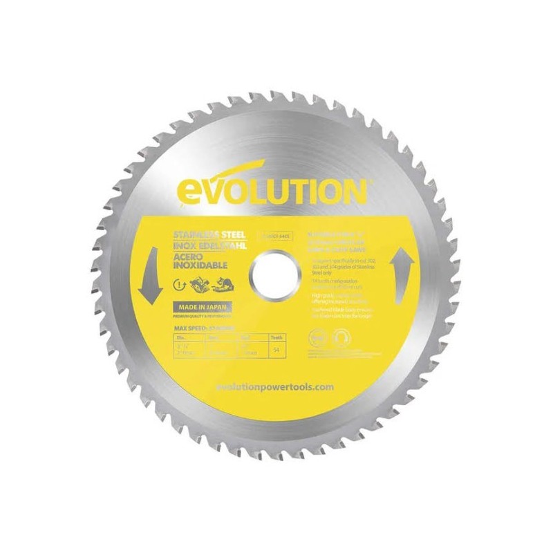 Piła widiowa TCT do stali nierdzewnej Evolution 210mm 54z do pilarek Piła widiowa TCT do stali nierdzewnej Evolution 210mm 54z do pilarek