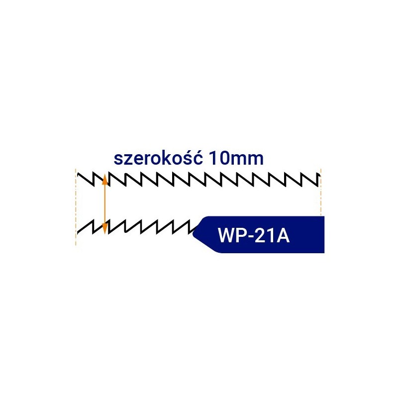 Nóż taśmowy dwustronnie ząbkowany WP21A szerokość 10mm Nóż taśmowy dwustronnie ząbkowany WP21A szerokość 10mm