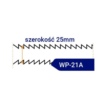 Nóż taśmowy dwustronnie ząbkowany WP21A/R szerokość 25mm