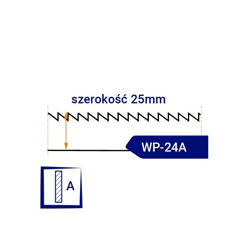 Nóż taśmowy jednostronnie ząbkowany WP24A/R szerokość 25mm