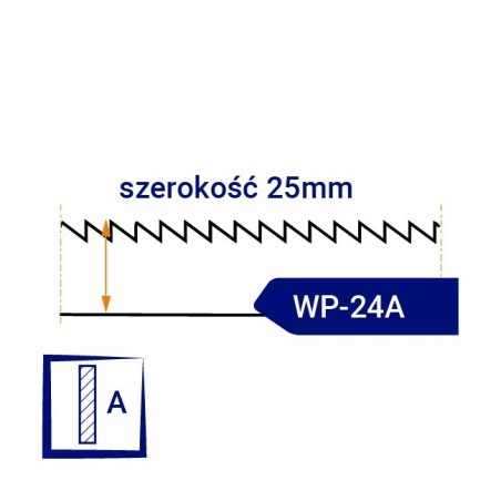 Nóż taśmowy jednostronnie ząbkowany WP24A/R szerokość 25mm