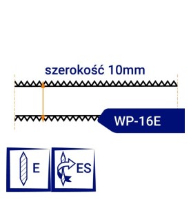 Nóż taśmowy dwustronnie ząbkowany, ostrzony WP16E szerokość 15mm