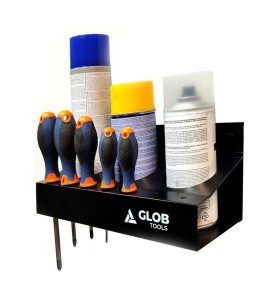 Stalowa półka z magnesami GLOB TOOLS na puszki sprayu